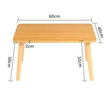 Couchtisch, Tatami-Laptoptisch, Picknicktisch, tragbarer Couchtisch, 60 x 40 x 32 cm, Schwarz/Weiß/Holzfarbe
