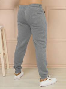Men's Sweatpants / Zippered Pockets / Elastic Waistband / With Velvet And Thick - 淺灰色 - 查看 3