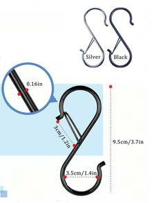 带闩锁设计的重型 S 形挂钩，多功能防风挂钩，防锈金属挂钩，厨房和衣柜挂钩，适用于植物、花盆、毛巾和袋子、户外悬挂、厨房用具等、家居装饰、厨房整理和储存