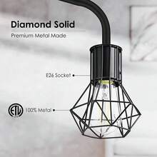 Industrial Floor Lamp, Diamond Shape Design, E26 Socket, On/Off Footswitch, Premium Quality, Safe, Easy Assembly, Modern Style, Black(Does Not Include An E26 Light Bulb) - one-size - View 2