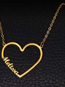 Customized Necklace, Can Customize 1-5 Names, Multi-Heart Pendant Necklace, English Family Name Necklace, Stainless Steel Jewelry For Women, Romantic Personalized Font Pendant Necklace, Valentine's Day Gift, Classic & Elegant, Suitable For Giving To Family, Best Friends, As School Supplies, Back To School Gift, Office Supplies, School Supplies, Classroom Supplies, Teacher Gift, College Gift