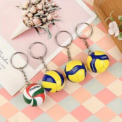 1pc Fashion PVC Volleyball Key Chain, Business Volleyball Gift, Beach Ball Sports Athlete Keyring For Men And Women School Car Accessories Cute Goth Y2k Halloween Accessories Teachers Day