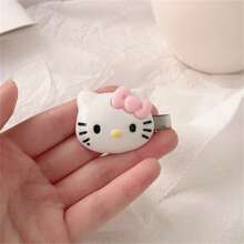Sanrio (Authorized) New Sanrio 2 Pieces KT Metal Hair Clip - Cartoon Hair Clip Accessories, Headband, Anime Style Hair Ring, Gift For Sanrio Fans, Very Stylish Hair Clip, Suitable For Wearing In Various Occasions