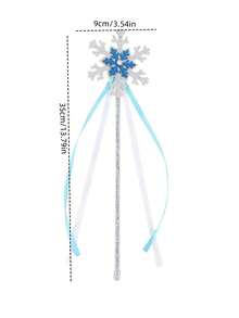 2pcs Ribbon Snowflake Fairy Wand, Princess Magic Wand Hair Accessories - Multicolor - View 2