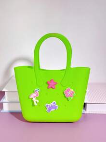 1pc New Ocean Life Silicone Hollow Pouch DIY Parent-Child Handbag, Storage Hollow Hole Purse, Phone Bag, Beach Bag, Suitable For Outings - Beach Bag Type C - View 9