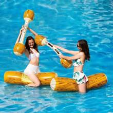 2pcs/4pcs Durable PVC Inflatable Water Raft Set (Adult Size) - Wood Grain Design, Quick Inflation, Suitable For Pool Parties, Beach Leisure, Lakeside Activities, Team Water Sports And Summer Fun Accessories