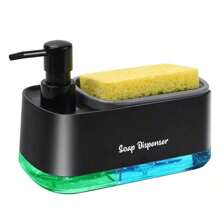 1 Piece Kitchen Tool Hand And Dish Soap Dispenser Set, 2 In 1 Kitchen Sink Countertop Soap Pump Dispenser, Kitchen Double Soap Dispenser Sponge Rack, 3 In 1 Countertop Soap Dispenser, Suitable For Sink, With Sponge Rack, Double Dish Soap Dispenser With Dishcloth Rack, Kitchen Sink Dispenser With Tray, 5 In 1 Kitchen Sink Countertop Organizer