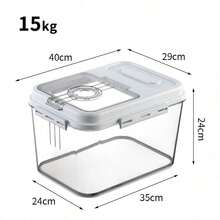 NetHong Airtight Rice DryFood Pet Container Seed Cat Dog Animal Food Storage Bin Baskets,Kitchen Accessaries,Kitchen Organiser,Kitchen Storage,Food Storage Containers,Storage Box With Lid,Kitchen Stuff,Rice Storage - White - View 13