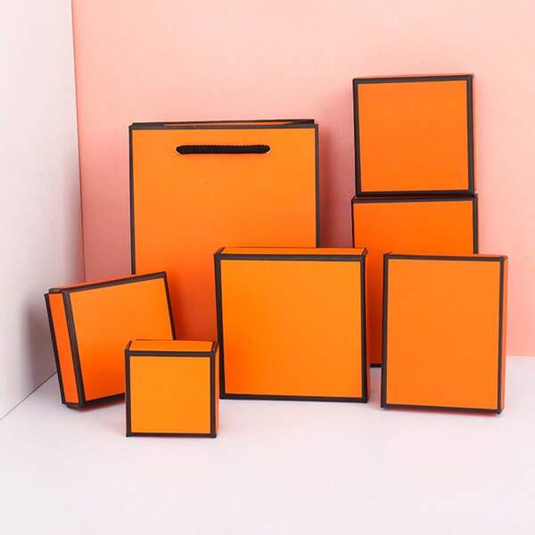 Caixa de presente cilíndrica laranja de 1/2/5/10 peças, medindo 8,9 x 5,4 cm. Caixas de presente decorativas de luxo, feitas de papel, projetadas para armazenar itens valiosos como relógios, colares, anéis, joias, doces e cachecóis. Essas caixas versáteis servem como recipientes decorativos, organizadores de armazenamento e embalagens requintadas para presentes de Natal, aniversário e Dia dos Namorados, adequadas tanto para ocasiões festivas quanto para o uso diário.