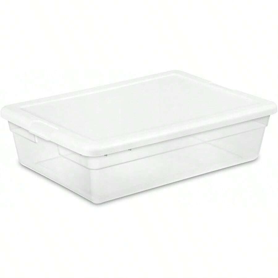 2025Sterilite 12-Pack 6 Quart Storage Box, Stackable Clear Plastic Bins With  Lids - Heavy-Duty Organizing Containers For Closet, Bathroom, And Office - Gói 40 - Xem 1