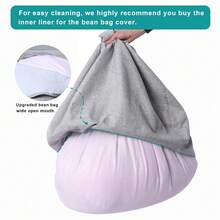 Bean Bag Inner Liner No Filler - Easy Cleaning Bean Bag Insert Replacement Cover For Bean Bag Chair, Zipper Opening No Filler Room Decor Home Decor Sofa Cover Couch Cover Sofa Covers Living Room Decor - White - View 6
