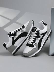 1 Đôi giày thể thao nam thời trang, thoáng khí, thoải mái, nhẹ, chống trượt, thích hợp cho thanh thiếu niên, thanh niên, trường học, tập luyện đa chức năng, ngoài trời, đi bộ hàng ngày, chạy bộ, giày thể thao unisex - Nhiều màu - Xem 1