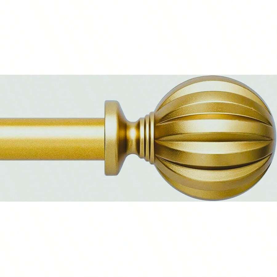 Barra de cortina ajustable de moda para el hogar Yafa, barra de cortina individual de 3/4 de pulgada con terminales de bola, incluye todo el hardware necesario. (Negro, 30" - 45") - Dorado - Ver 1