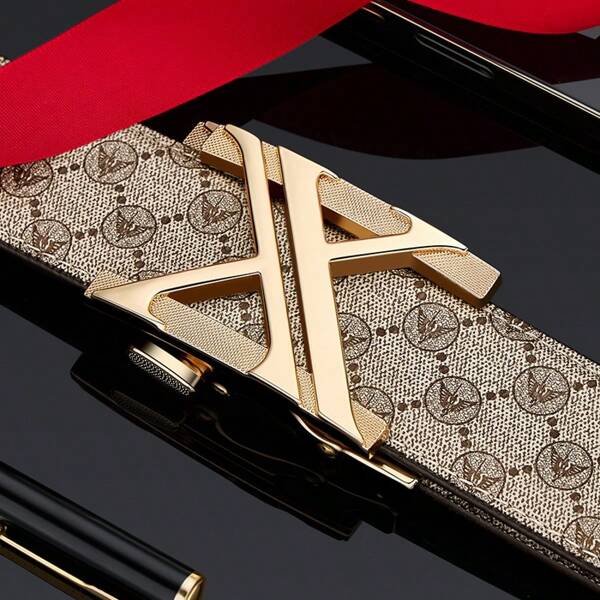 WilliamPOLO WilliamPOLO New Men's Belt, High-End Alloy PVC Business Casual Belt, Comes With Delicate Gift Box