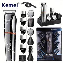Kemei KM-5898 Men's Electric Shaver, With LCD Display, 11-In-1 Professional Grooming Kit, Cordless Grooming Set, Turbo Boost High-Speed Precision Blades, Washable Grooming Tool, Gift For Men - Multicolor - View 2