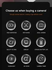 Cámara digital CCD para campus, lente dual de alta definición, estilo de tarjeta retro, cámara digital de fotografía y videografía de viaje, juguete para estudiantes y fiestas - Cámara - Ver 2