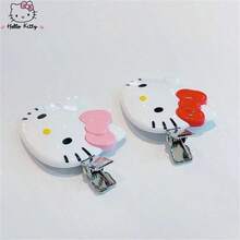 Sanrio (Authorized) New Sanrio 2 Pieces KT Metal Hair Clip - Cartoon Hair Clip Accessories, Headband, Anime Style Hair Ring, Gift For Sanrio Fans, Very Stylish Hair Clip, Suitable For Wearing In Various Occasions