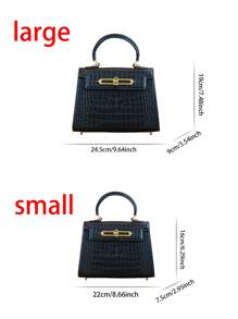 Bolso de moda para mujer Kally Summer Premium 2025, bolso de platino con estampado de cocodrilo, versátil para oficina y commuter, mini bolso cuadrado liviano y estructurado, bolso de hombro cruzado versátil para commuter
