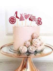 (1/12)Pcs/Set Glitter "Happy Mom's Day" Cake Topper, Mother's Day Celebration Cake Decor Flag