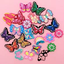 [Butterfly & Flower Designs Charms] 22pcs/Set PVC Shoe Charms Set, Assorted Butterfly & Flower Designs, Insect-Themed Accessories, For Sneakers, Bracelets, Wristbands With Valentine's, Christmas, Mother'S Day Gifts