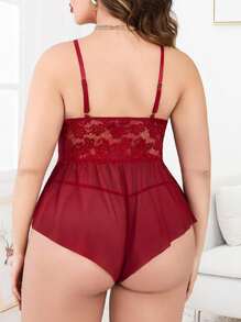 Lencería sexy de talla grande para mujeres: body de encaje, body de una pieza, babi-doll, camisón