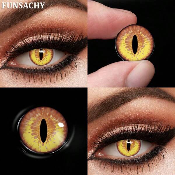 1 par de lentes de contacto negras y blancas de cosplay para cosplayers vampiros, lentes de contacto cosméticos de uso anual multicolor para anime y role-playing