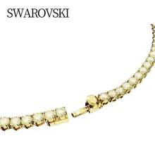 Swarovski Matrix Tennis Necklace Round Cut, Yellow, Gold Tone Plated5681799 - Gold - View 7