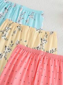 3pcs Casual Women Floral Printed 3/4 Pants Pajamas Set - Multicolor - View 2