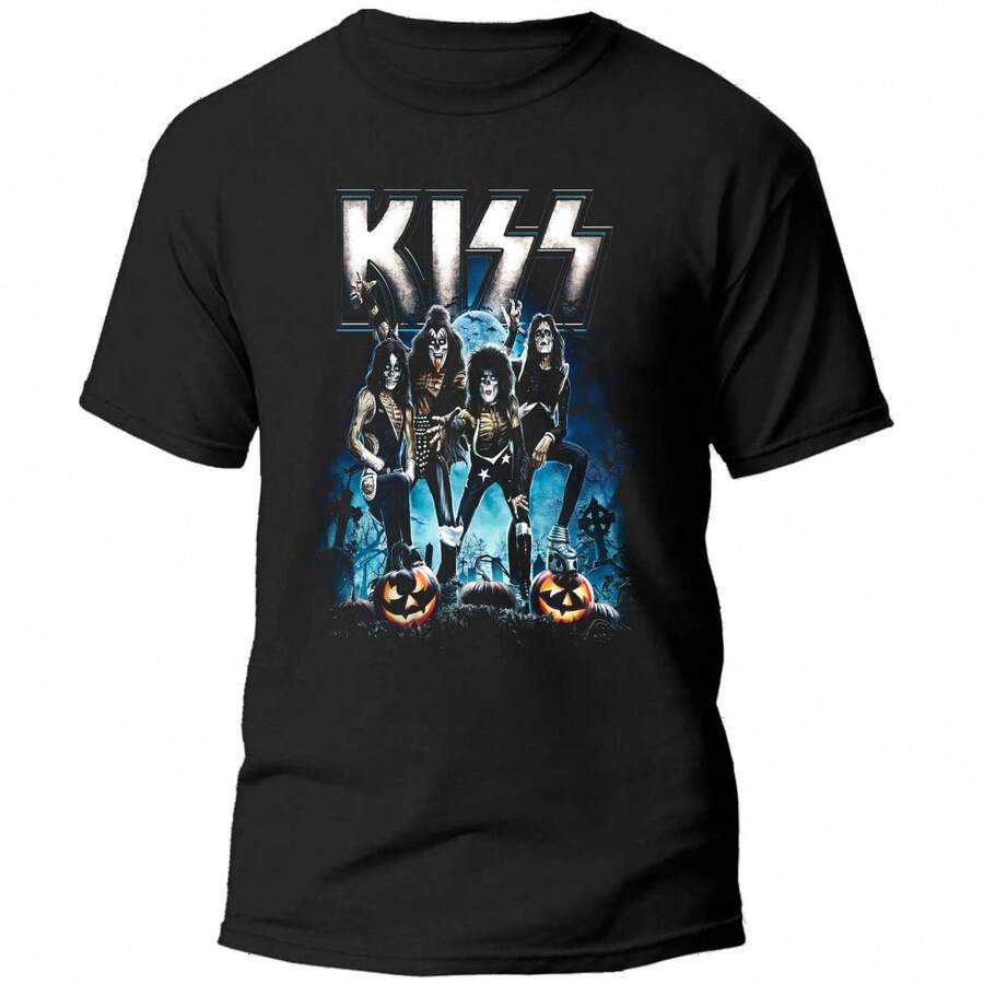 PLAYERA NEGRA ESTAMPADO BANDA ICONICA ROCK KISS 100% ALGODÓN 04 - Negro - Ver 1