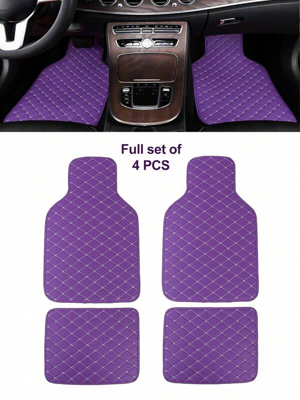 Ensemble de tapis de sol universels pour voiture (ensemble de 4/ensemble de 2) - imperméables et antidérapants pour berlines, SUV, camionnettes | Protection solide | Facile à nettoyer (couvre les sièges avant et arrière)