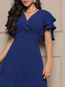Women's Long Dress With Ruffle Sleeves And Skirt 3 Maria - 藏蓝色 - 查看 3