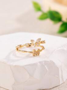 1buc auriu, elegant, lux, la modă, personalizat, cu 26 de litere, design fluture, inel de femeie, ca cadou pentru prieteni, surori, mame, soții, iubite pentru vacanță, ziua de naștere, aniversare, Crăciun