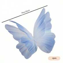 Grandes Flores Artificiais de Borboleta de Seda Feitas à Mão, Objetos Decorativos para Casamento, Fotografia ao Ar Livre