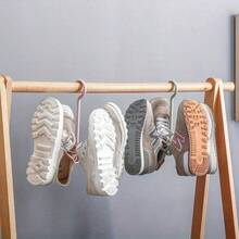 Colgador de zapatos de doble gancho creativo a prueba de viento para balcón, colgador de zapatos multifuncional, gancho colgador de zapatos