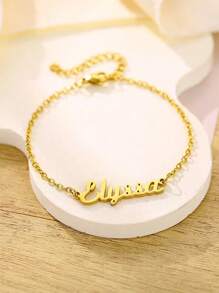 Customized Name Bracelets For Children Stainless Steel Chain Personalized Fashion Jewelry Best Gift ,Contracted,Simple,Casual,Old Money,Cuties,Custom,Personalized,Unique Ideal Gifts For Her Girlfriend,Mom,Family,Friends,Daughter For Anniversaries,For Valentine's Day,For Mother's Day,For Birthdays,For Graduation,For Daily Wear,For Weddings,For Prom