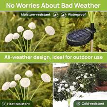 Luz solar em formato de água-viva/cogumelo com 8 cabeças, luz solar para jardim com 2 modos de iluminação (fixo + piscante), decoração criativa para jardim, sensor inteligente, brilho automático, adequada para decoração de gramados, pátios e caminhos externos