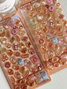 3D Embossed Stickers Animal Children Girls Sticker Art Cute Cartoon Phone Decor Crystal Resin Decoration,School Supplies,Back To School