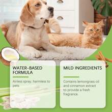 1pc/100ml Pet Odor Eliminator Spray, Containing Coconut Oil & Blackcurrant Extract, Effectively Removes Pet Odor From Pet Beds, Sofas, Carpets, Cages, Keeps Home Furniture & Indoor Pet Areas Fresh & Deodorized With Long-Lasting Fragrance