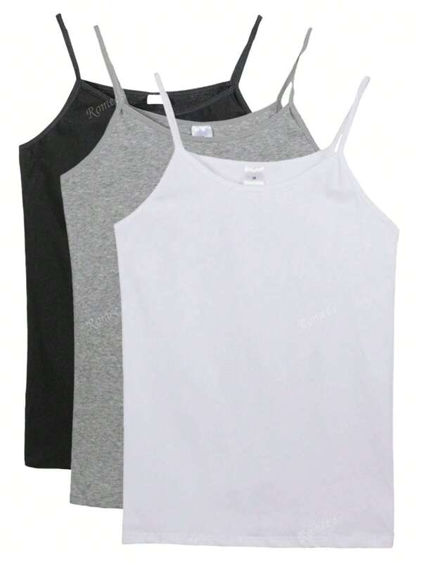 Pack de 3 camisetas para mujer Prosty Casual Śliczny Niewykończone brzegi