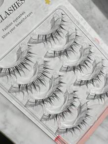 5 Pairs Of Manga Fairy - Style False Eyelashes! These Natural, Wispy Lashes With Transparent Stems Feature An Anime - Inspired Comic Design, Ideal For A Stunning Bright - Eye Makeup Look, Whether For Daily Routine Or Anime - Themed Events