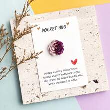 1/6pcs Creative Fashion DIY Glitter Rose Flower Heart Pocket Hug Greeting Cards, Holiday Cards, Encouragement Cards, Desktop Decor, Confession Gift, For Teachers, Classmates, Family, Friends, Lovers, Suitable For Holidays, Theme Parties, Birthday Parties, Team Building Small Gifts
