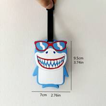 1pc Shark Pattern Luggage Tag, Baggage Travel Identification Card, Random Style, Suitable For Men And Women