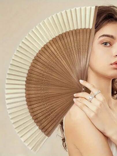 Women's Chinese Style Bamboo Folding Fan - Elegant Short Handle Hanfu Dance Fan For Qipao Show, Traditional Performances, Vintage Home Decor