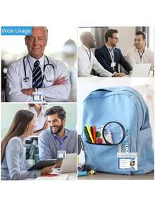 5/10个装防水卡套，竖版/横版证件套，便携式透明PVC材质，工厂工牌、学生证、准考证、校园证件套，学校、家庭及办公用品 - 無色 - 查看 5