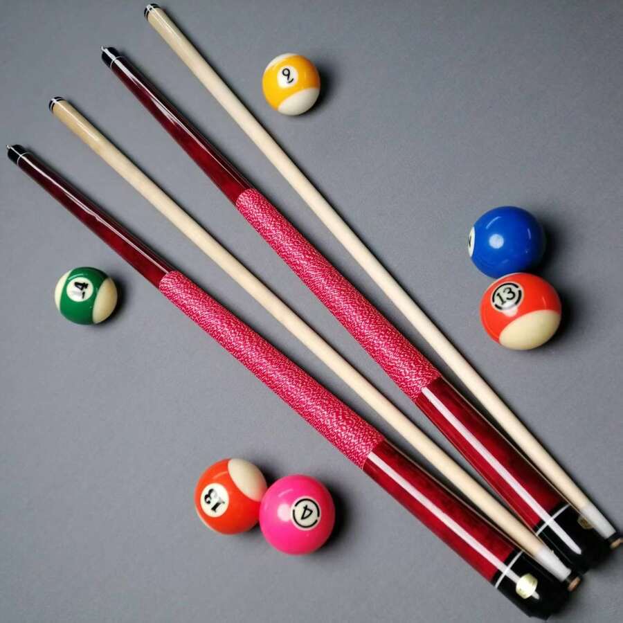 12.5mm Tip, Exquisite Red Wrapping Craftsmanship Billiard Cue Stick, Pool Cue, Perfect Gift For Billiard Enthusiasts - Red - View 1