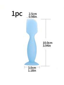 1pc Baby Silicone Soft Tip Ointment Applicator Spoon With Suction Cup, Small Size Rash Cream/Ointment Spreading Tool - Multicolor - View 7