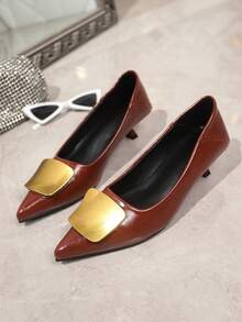 2025 New French Pointed Toe High Heels Women Shoes, Delicate Quality Elegant Lady Kitten Heel Pumps, Basic Fashion Style - Brown - View 7