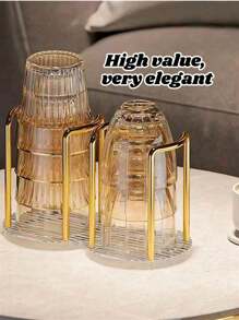 1pc Acrylic Disposable Paper Cup Holder, Light Luxury And Elegant Coffee Cup Storage Rack, Suitable For Kitchen Restaurant, Home, Cafe, Office And Hotel Use, Ideal For Neatly Storing Paper Cups