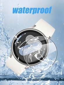 Set de 5 protectores de pantalla de vidrio templado de alta definición compatibles con Galaxy Watch5 Pro 45mm/Watch4/Watch6 Classic, compatibles con Galaxy Watch4/5/Pro/6 Classic 40mm/44mm/43mm/47mm, dureza 9H, alta sensibilidad, anti-arañazos, resistente al agua, anti-huellas dactilares, regalo para cumpleaños, familia, amigos, protector de pantalla de reloj, cubierta de reloj, accesorios de reloj a prueba de golpes y caídas - transparente - Ver 6