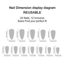 Colored Line Almond Press On Nails Medium Gold Glitter Acrylic Fake Nails With Designs Glossy Glazed Amber Pattern Artificial 24Pcs